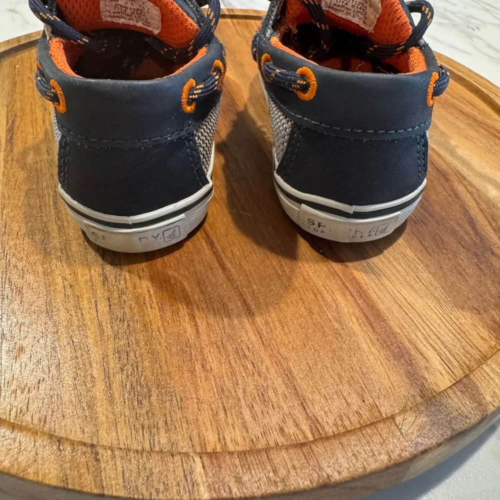 Sperry Top-Sider Toddler Intrepid Boat Shoes Navy & Orange‎ Size 3M